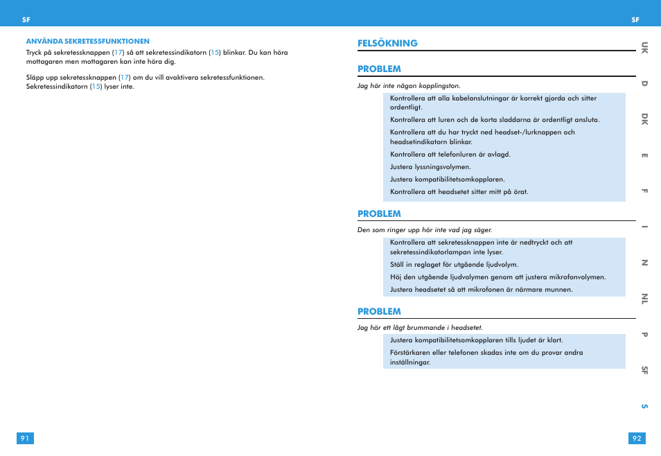 Plantronics S12 User Manual | Page 46 / 47