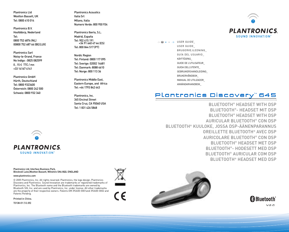 Plantronics Discovery 645 User Manual | 32 pages