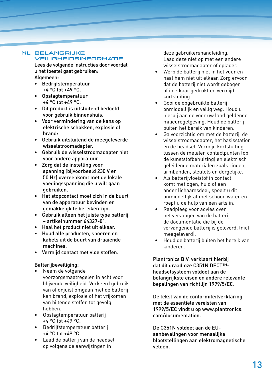 Plantronics SupraPlus Wireless User Manual | Page 13 / 60