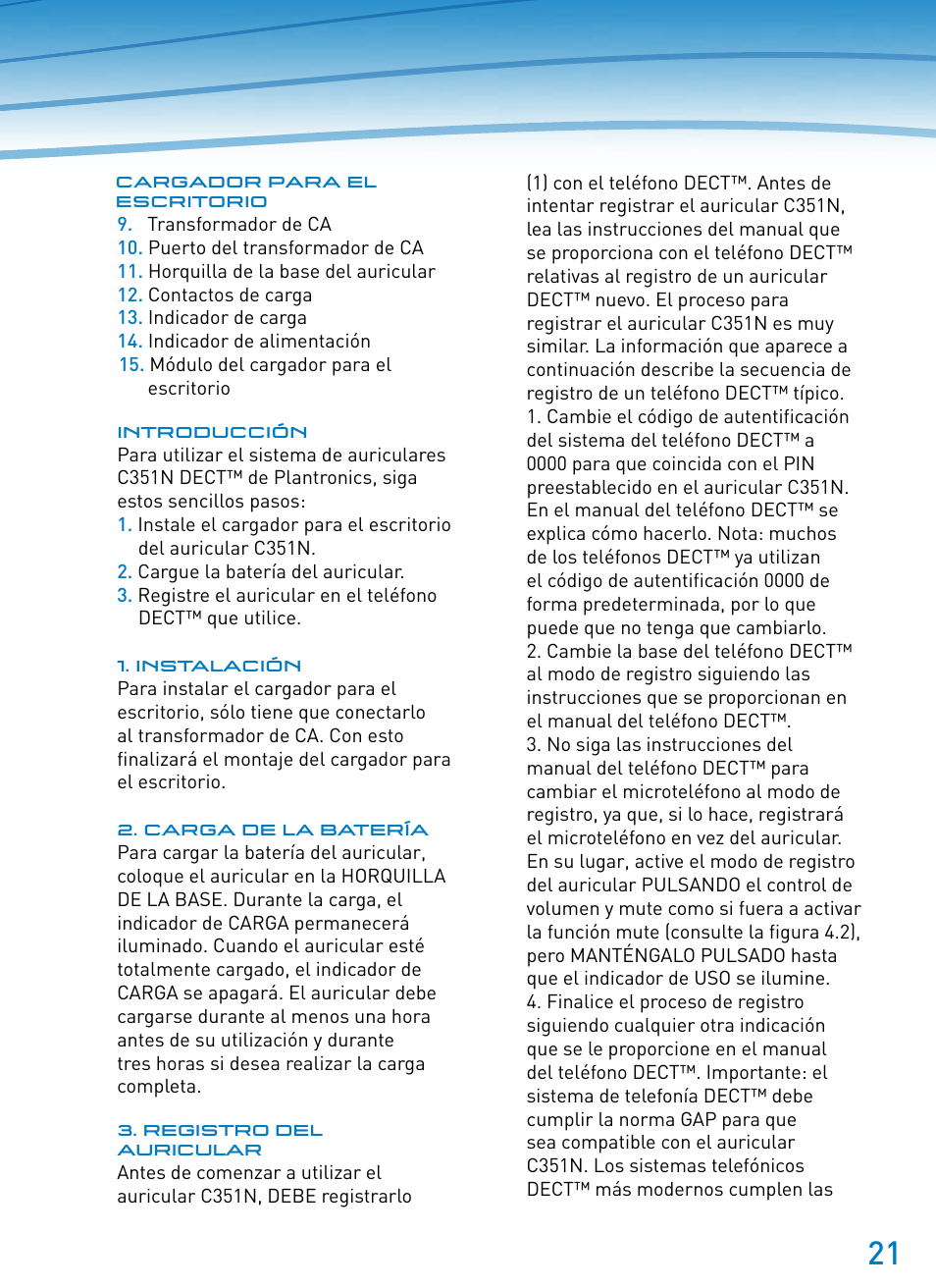 Plantronics SupraPlus Wireless User Manual | Page 21 / 60