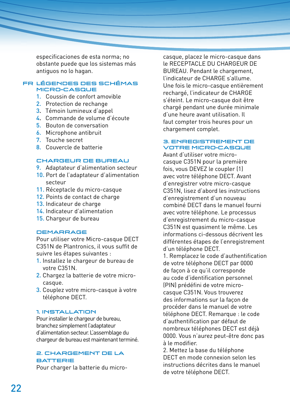 Plantronics SupraPlus Wireless User Manual | Page 22 / 60