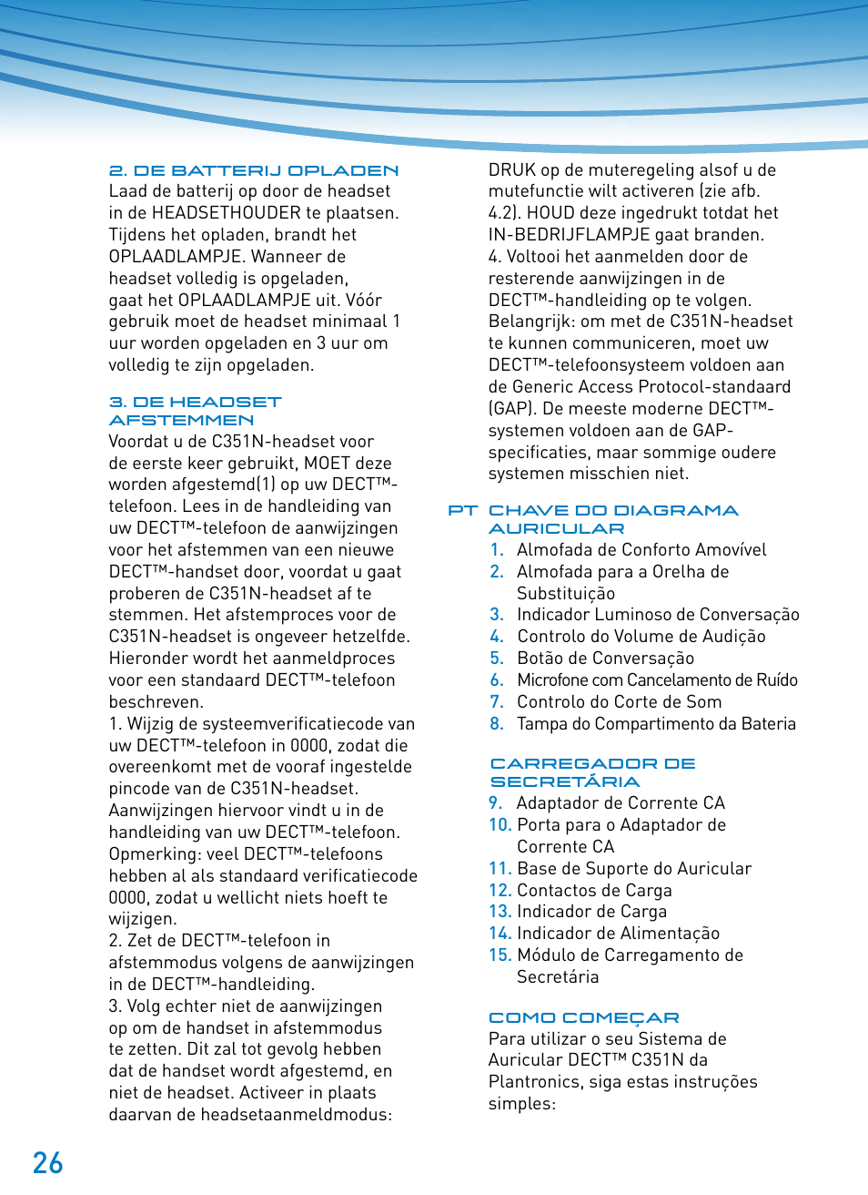 Plantronics SupraPlus Wireless User Manual | Page 26 / 60