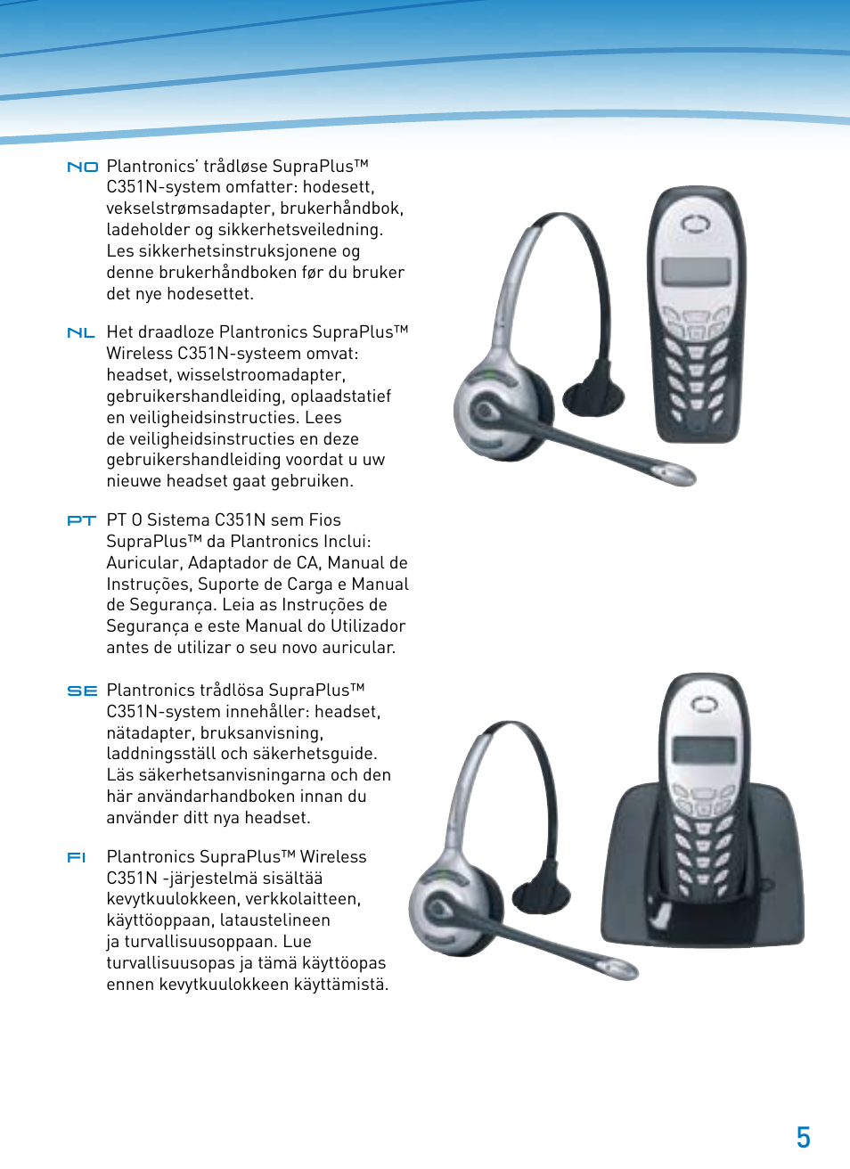 Plantronics SupraPlus Wireless User Manual | Page 5 / 60