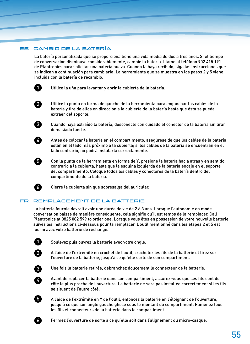 Plantronics SupraPlus Wireless User Manual | Page 55 / 60