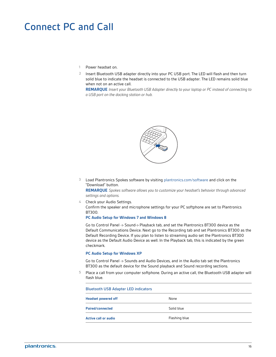 Connect pc and call | Plantronics Voyager Legend UC User Manual | Page 16 / 18
