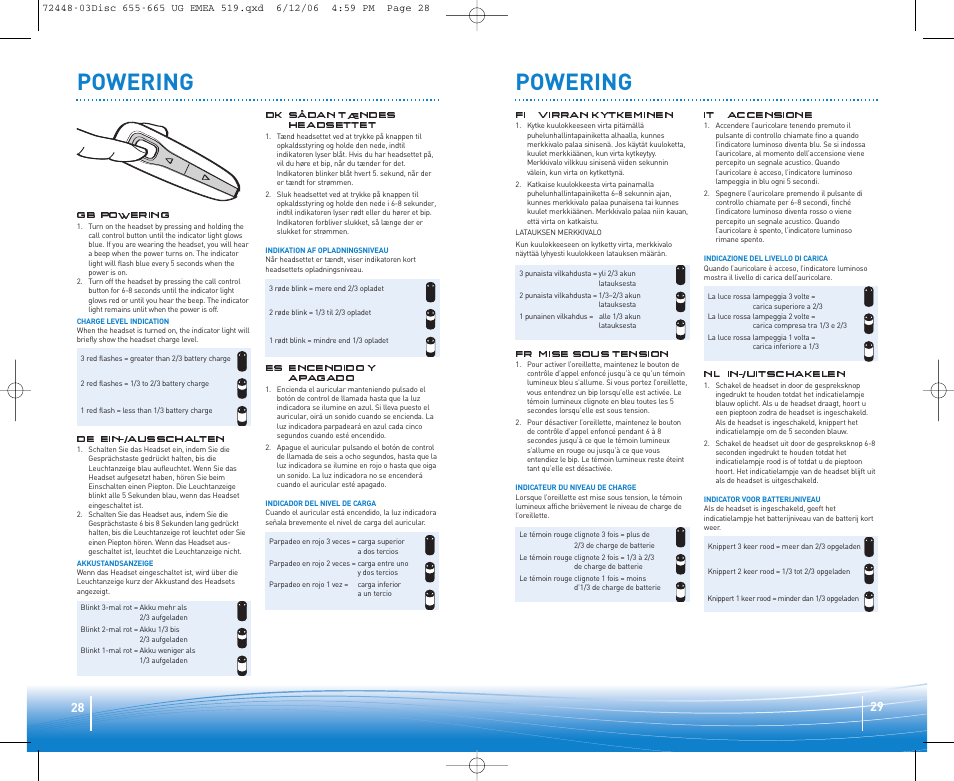 Powering | Plantronics Discovery 665 Bluetooth Headset User Manual | Page 15 / 39