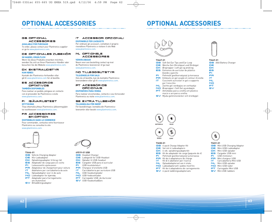 Optional accessories | Plantronics Discovery 665 Bluetooth Headset User Manual | Page 32 / 39