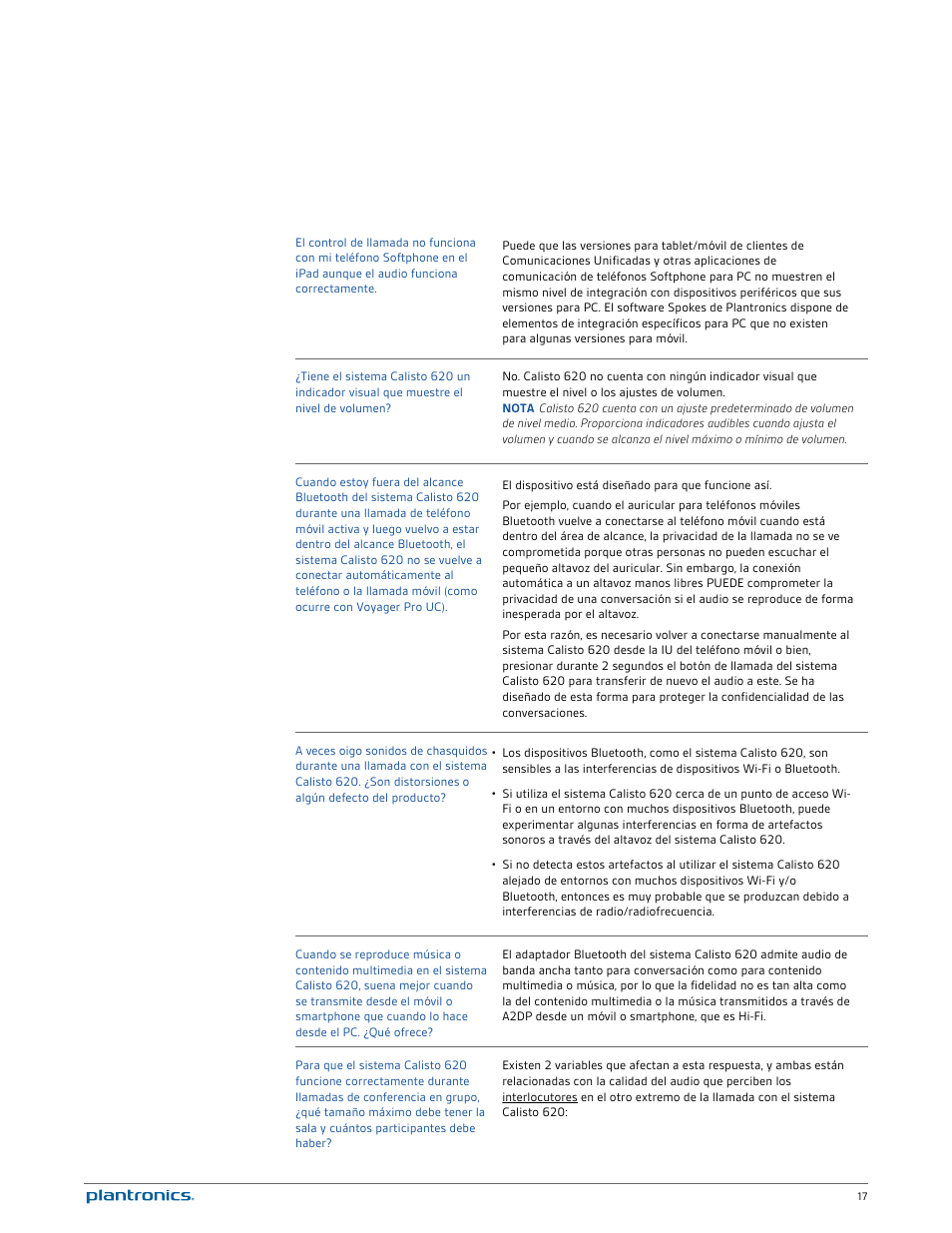 Plantronics Calisto 620 User Manual | Page 19 / 21