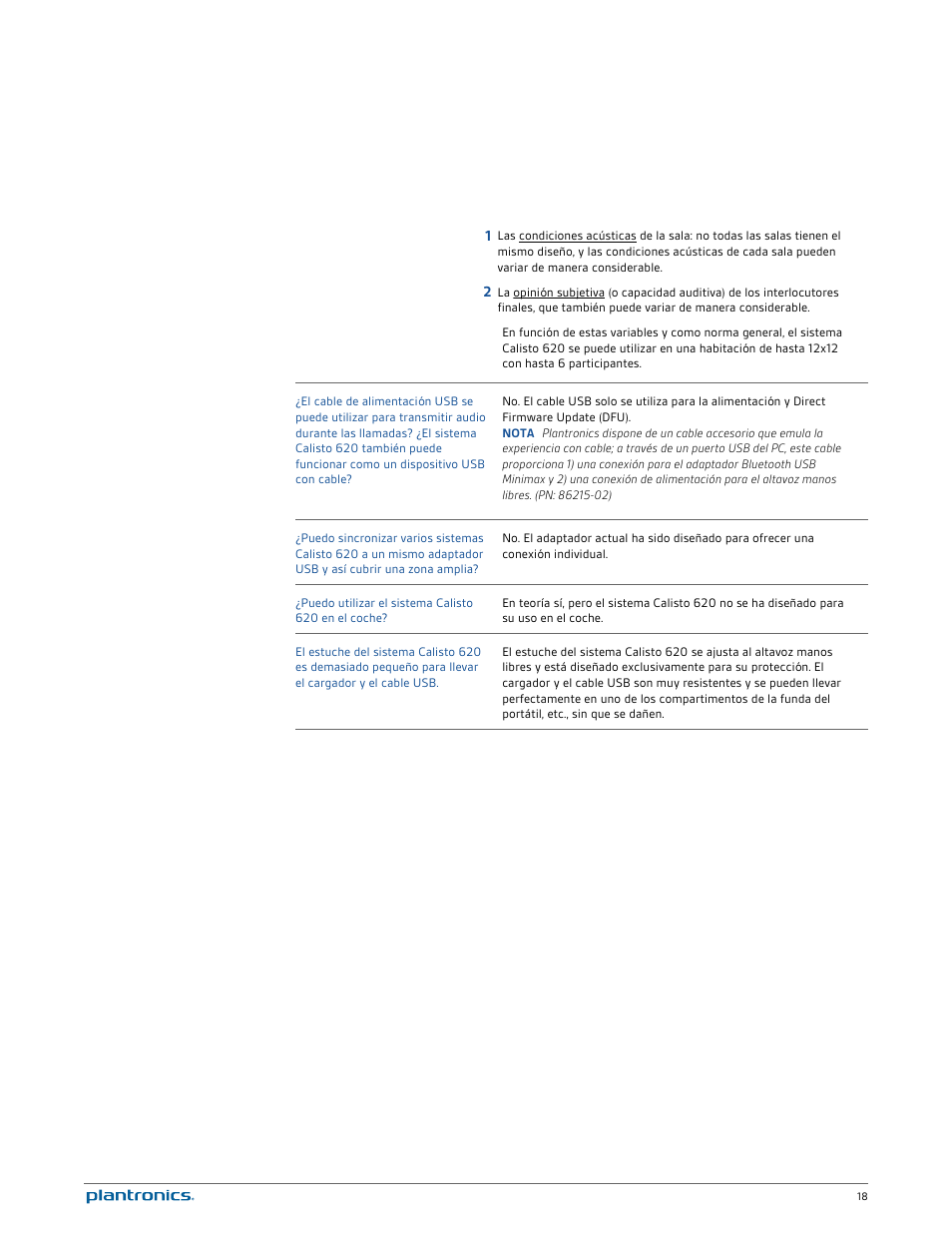 Plantronics Calisto 620 User Manual | Page 20 / 21