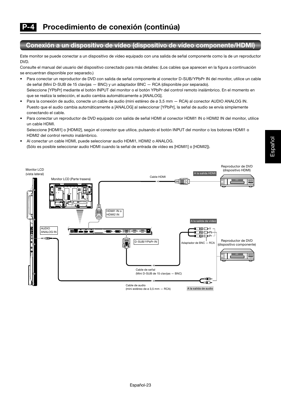 P-4 procedimiento de conexión (continúa), Español | MITSUBISHI ELECTRIC MDT552S User Manual | Page 159 / 404