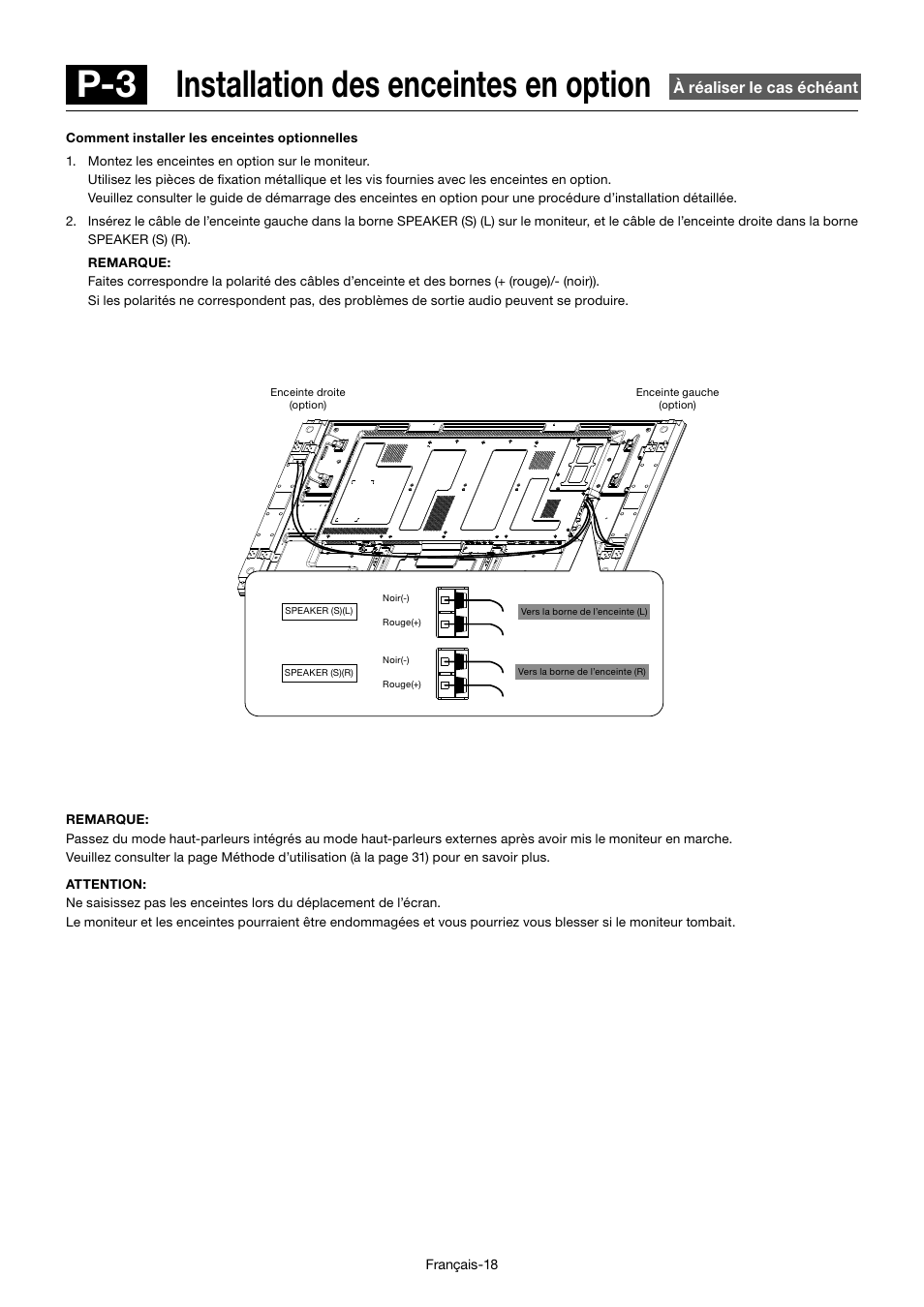 P-3 installation des enceintes en option | MITSUBISHI ELECTRIC MDT552S User Manual | Page 220 / 404