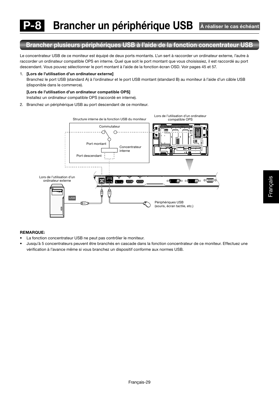 P-8 brancher un périphérique usb, Français | MITSUBISHI ELECTRIC MDT552S User Manual | Page 231 / 404