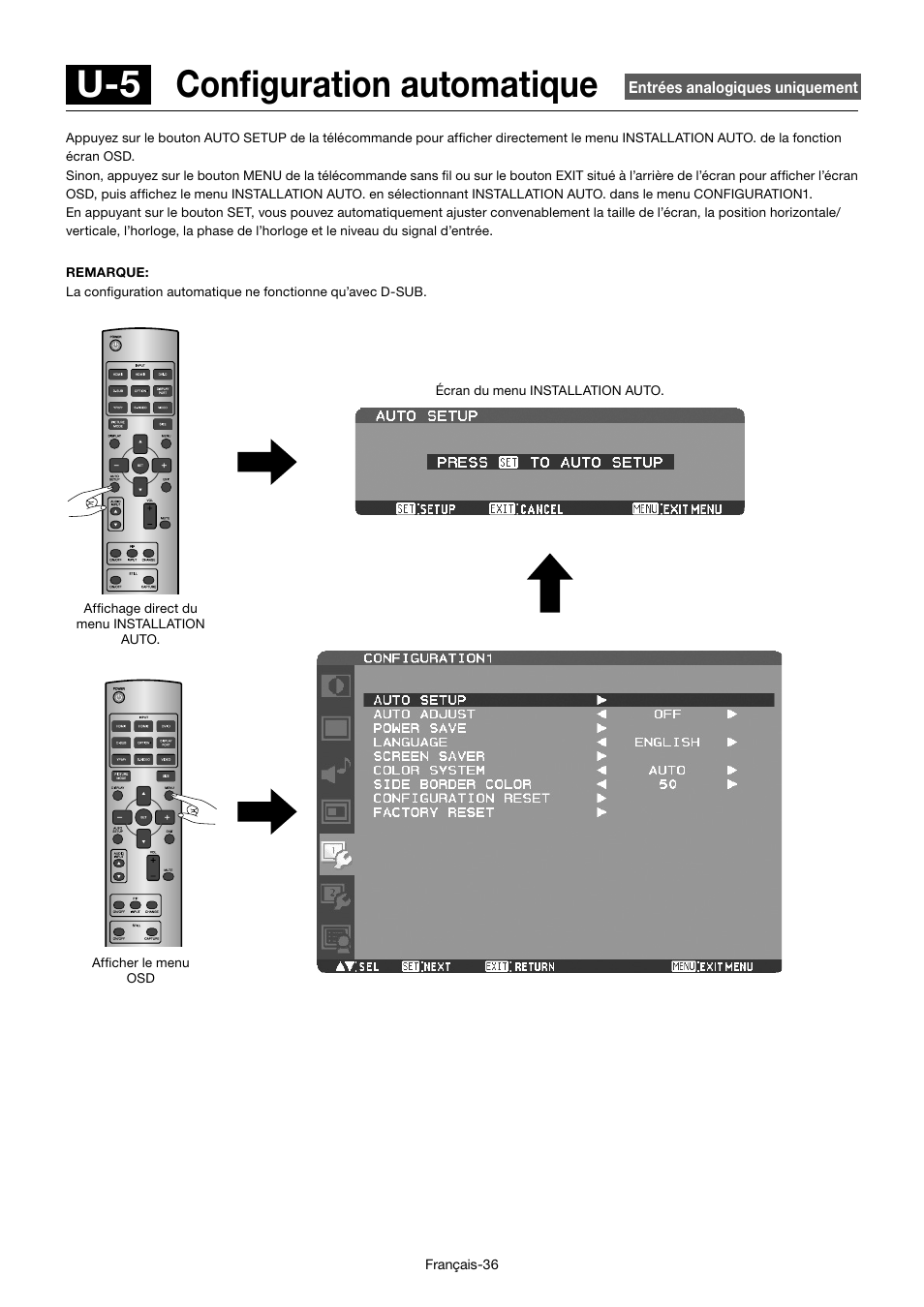 U-5 confi guration automatique | MITSUBISHI ELECTRIC MDT552S User Manual | Page 238 / 404