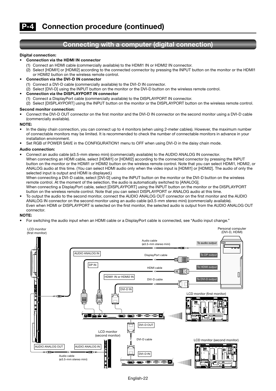 P-4 connection procedure (continued), Connecting with a computer (digital connection) | MITSUBISHI ELECTRIC MDT552S User Manual | Page 26 / 404