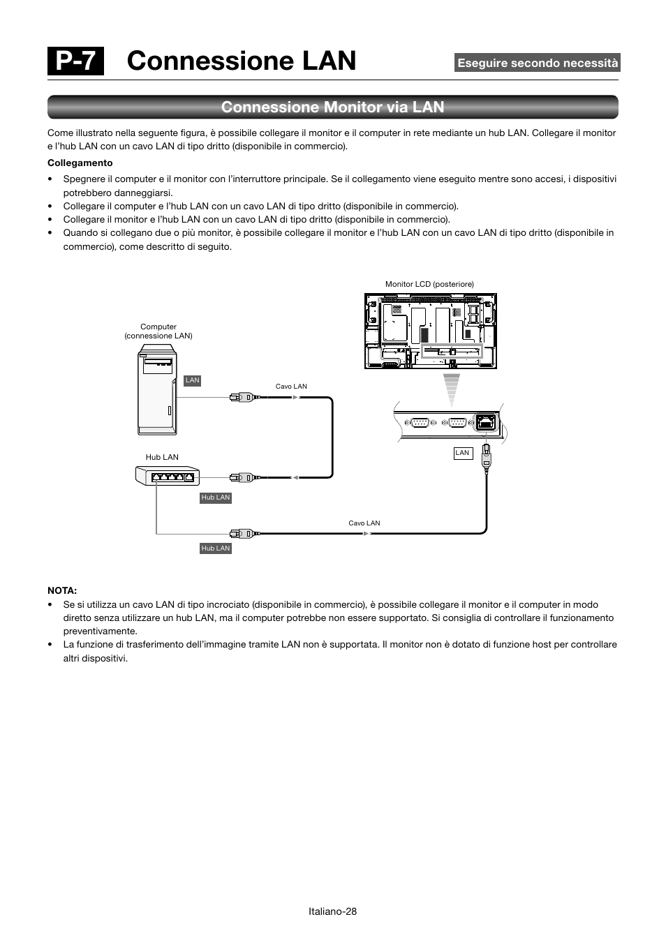 P-7 connessione lan, Connessione monitor via lan | MITSUBISHI ELECTRIC MDT552S User Manual | Page 296 / 404