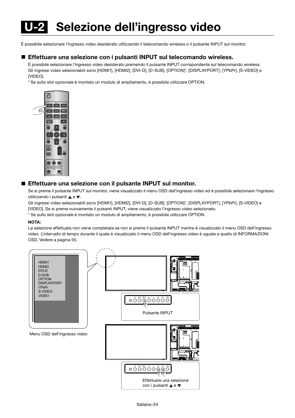 U-2 selezione dell’ingresso video | MITSUBISHI ELECTRIC MDT552S User Manual | Page 302 / 404