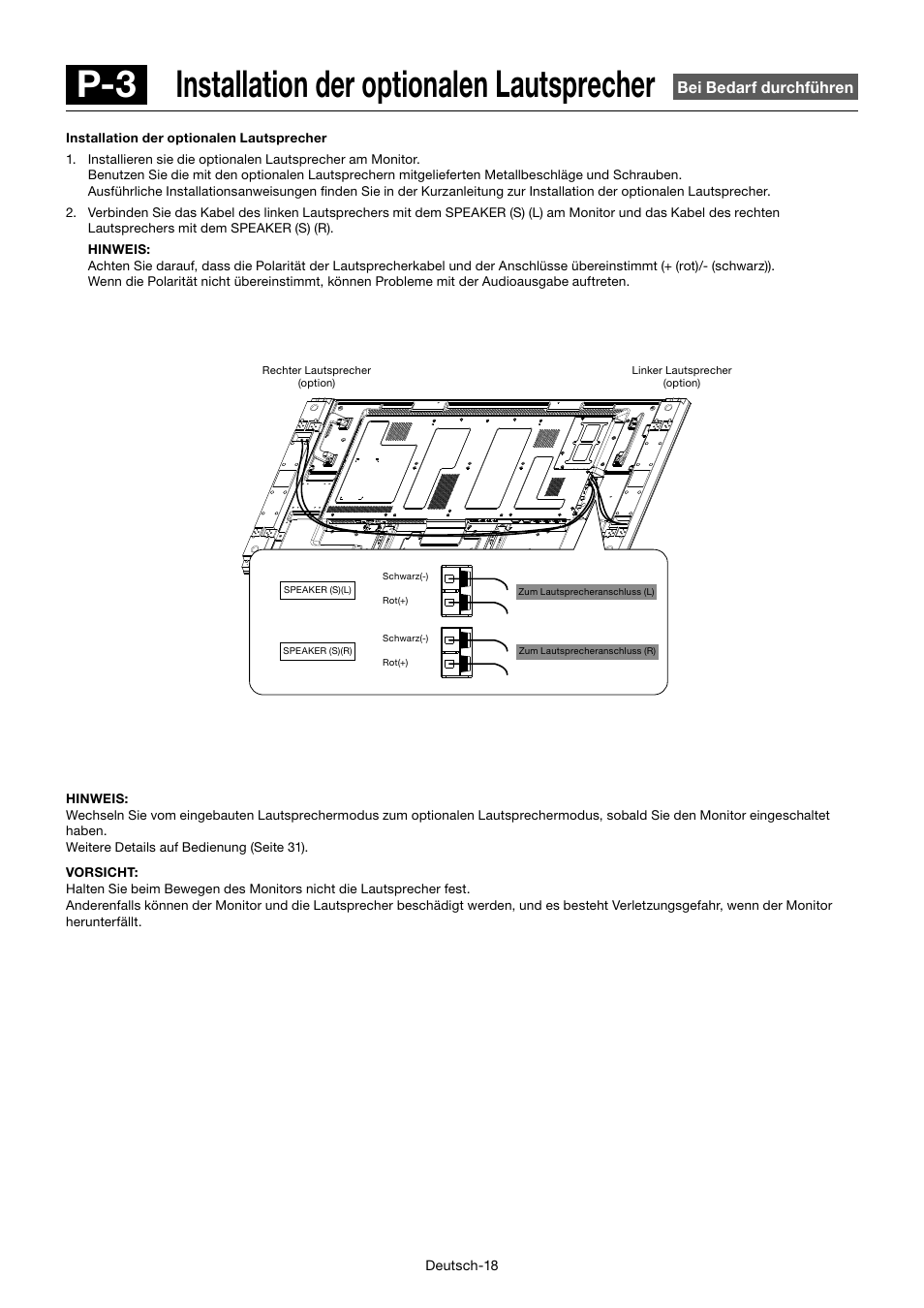 P-3 installation der optionalen lautsprecher | MITSUBISHI ELECTRIC MDT552S User Manual | Page 88 / 404