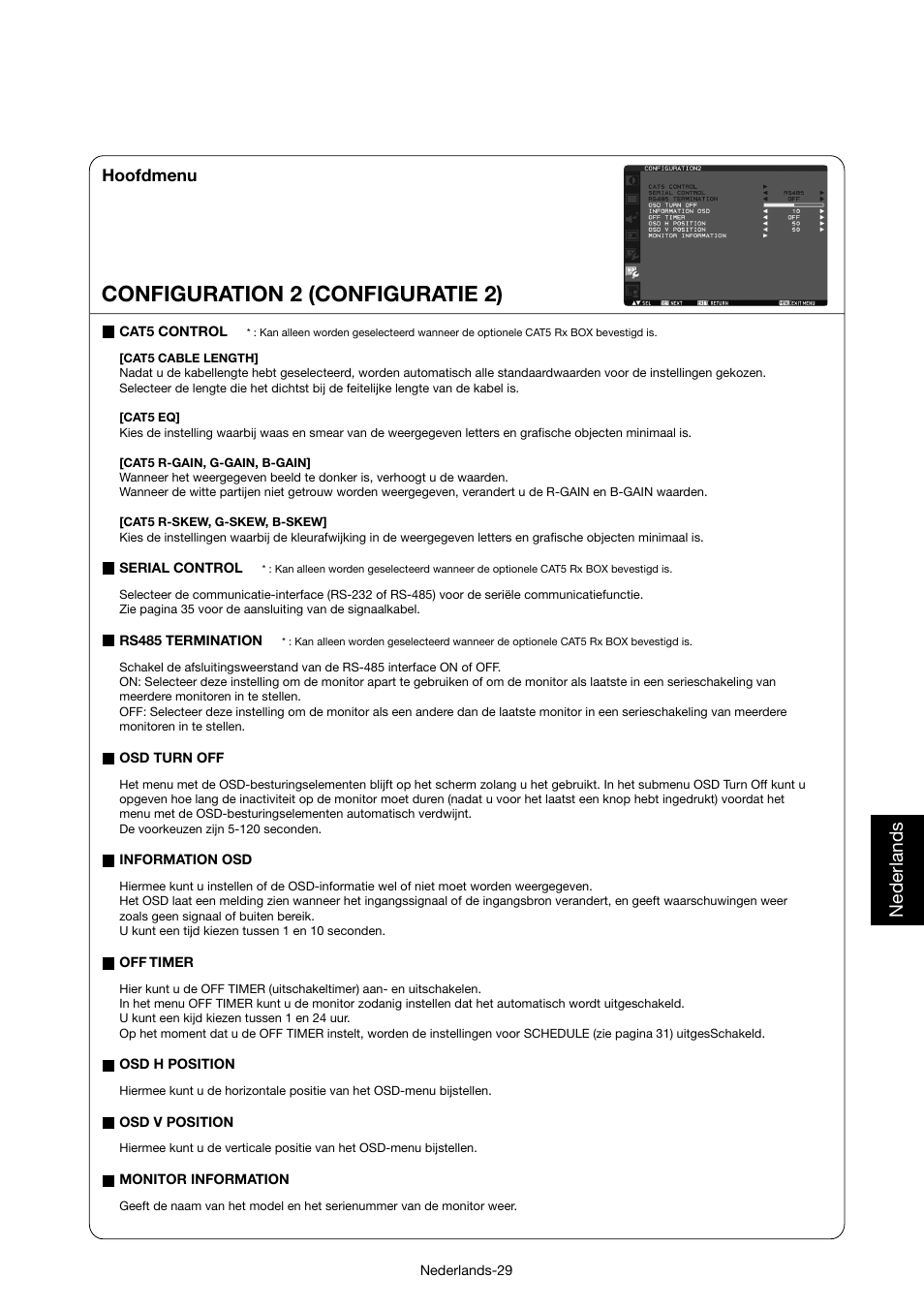 Configuration 2 (configuratie 2), Nederlands, Hoofdmenu | MITSUBISHI ELECTRIC MDT421S User Manual | Page 243 / 300