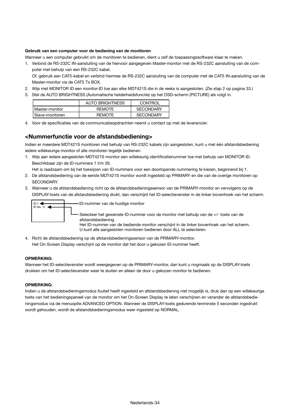 Nummerfunctie voor de afstandsbediening | MITSUBISHI ELECTRIC MDT421S User Manual | Page 248 / 300