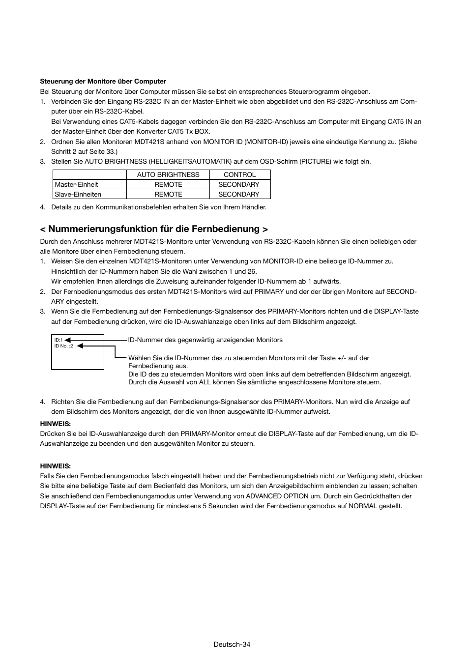 Nummerierungsfunktion für die fernbedienung | MITSUBISHI ELECTRIC MDT421S User Manual | Page 80 / 300