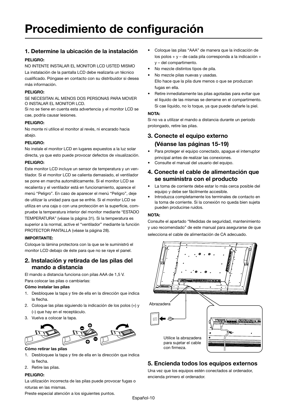 Procedimiento de confi guración, Encienda todos los equipos externos | MITSUBISHI ELECTRIC MDT421S User Manual | Page 98 / 300