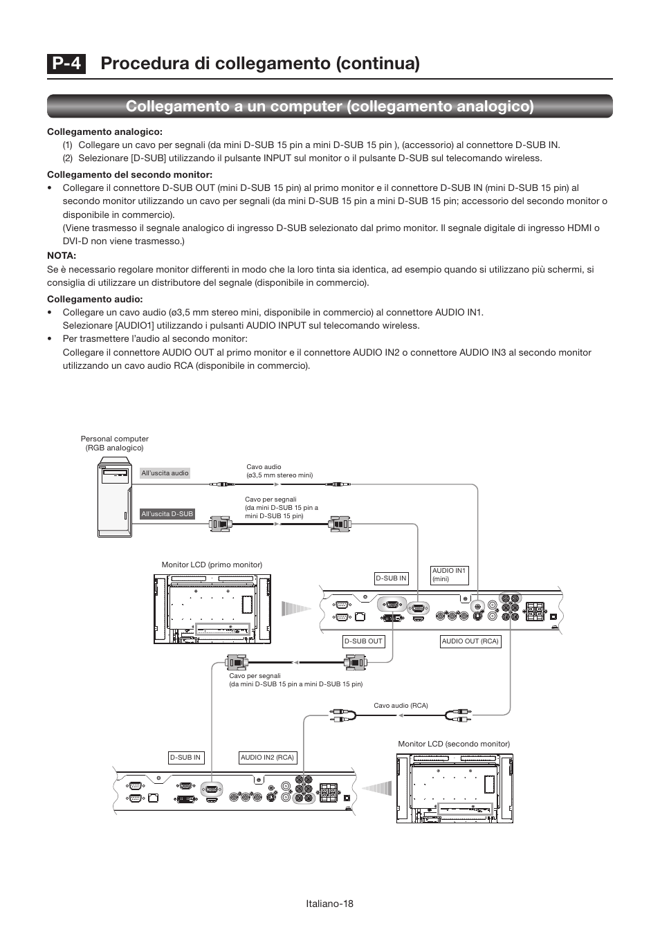 P-4 procedura di collegamento (continua) | MITSUBISHI ELECTRIC LDT462V User Manual | Page 262 / 368