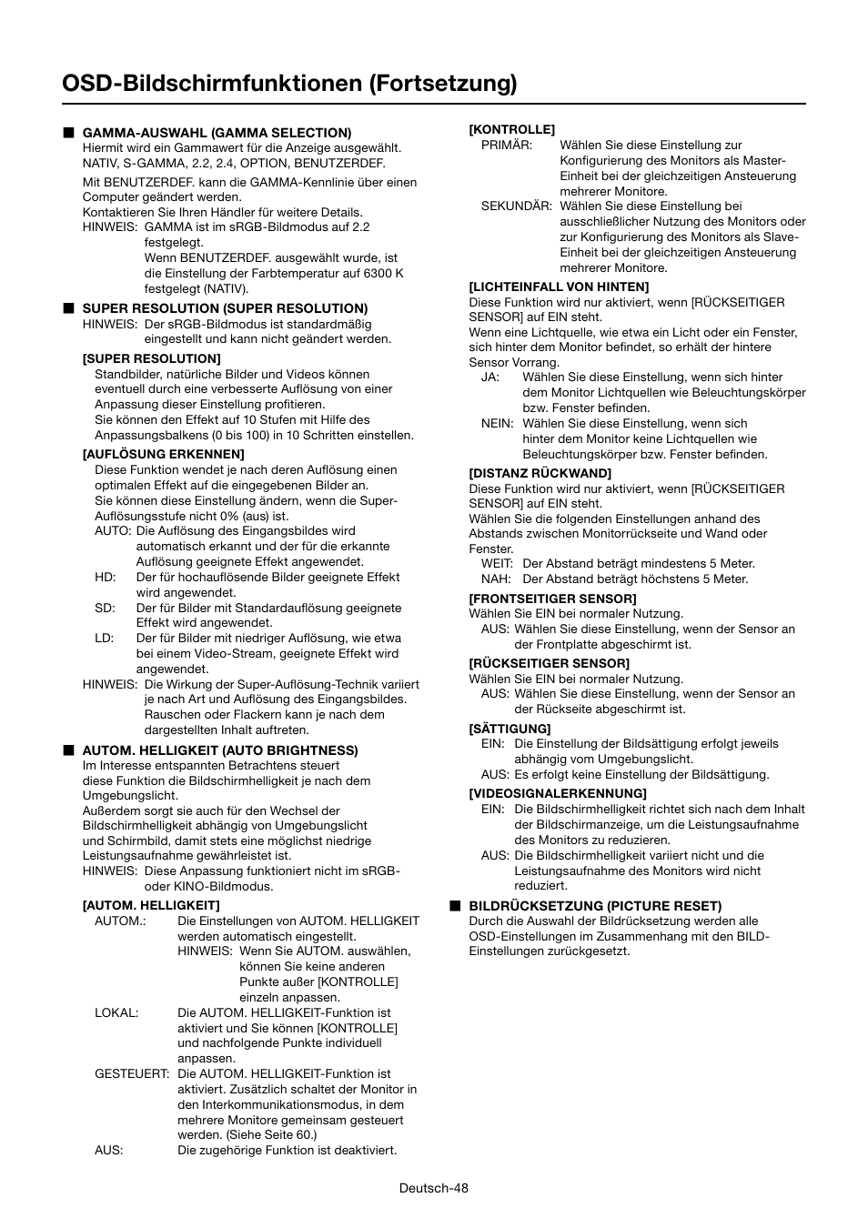 Osd-bildschirmfunktionen (fortsetzung) | MITSUBISHI ELECTRIC MDT701S User Manual | Page 118 / 404