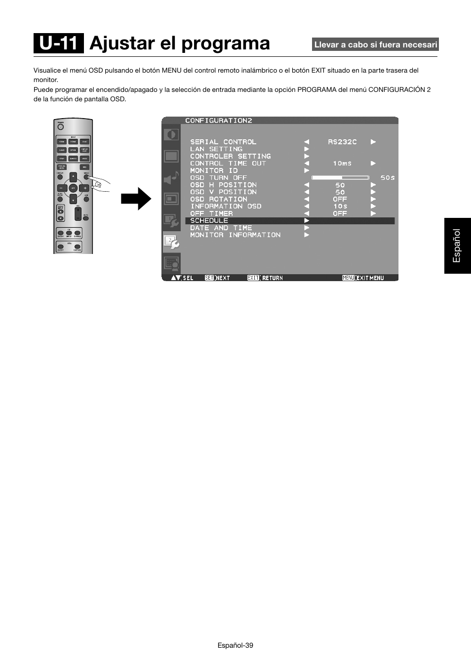 U-11 ajustar el programa | MITSUBISHI ELECTRIC MDT701S User Manual | Page 175 / 404