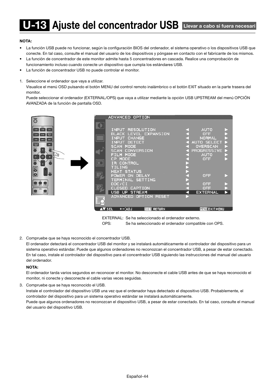 U-13 ajuste del concentrador usb | MITSUBISHI ELECTRIC MDT701S User Manual | Page 180 / 404