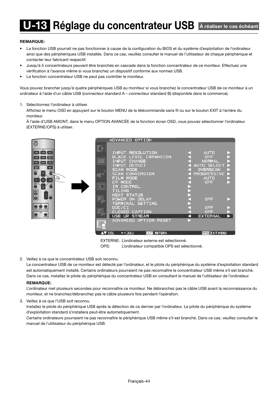 U-13 réglage du concentrateur usb | MITSUBISHI ELECTRIC MDT701S User Manual | Page 246 / 404