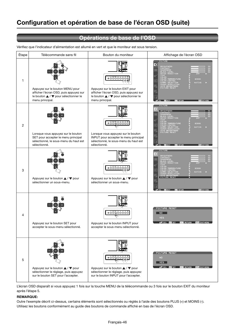 Opérations de base de l’osd | MITSUBISHI ELECTRIC MDT701S User Manual | Page 248 / 404