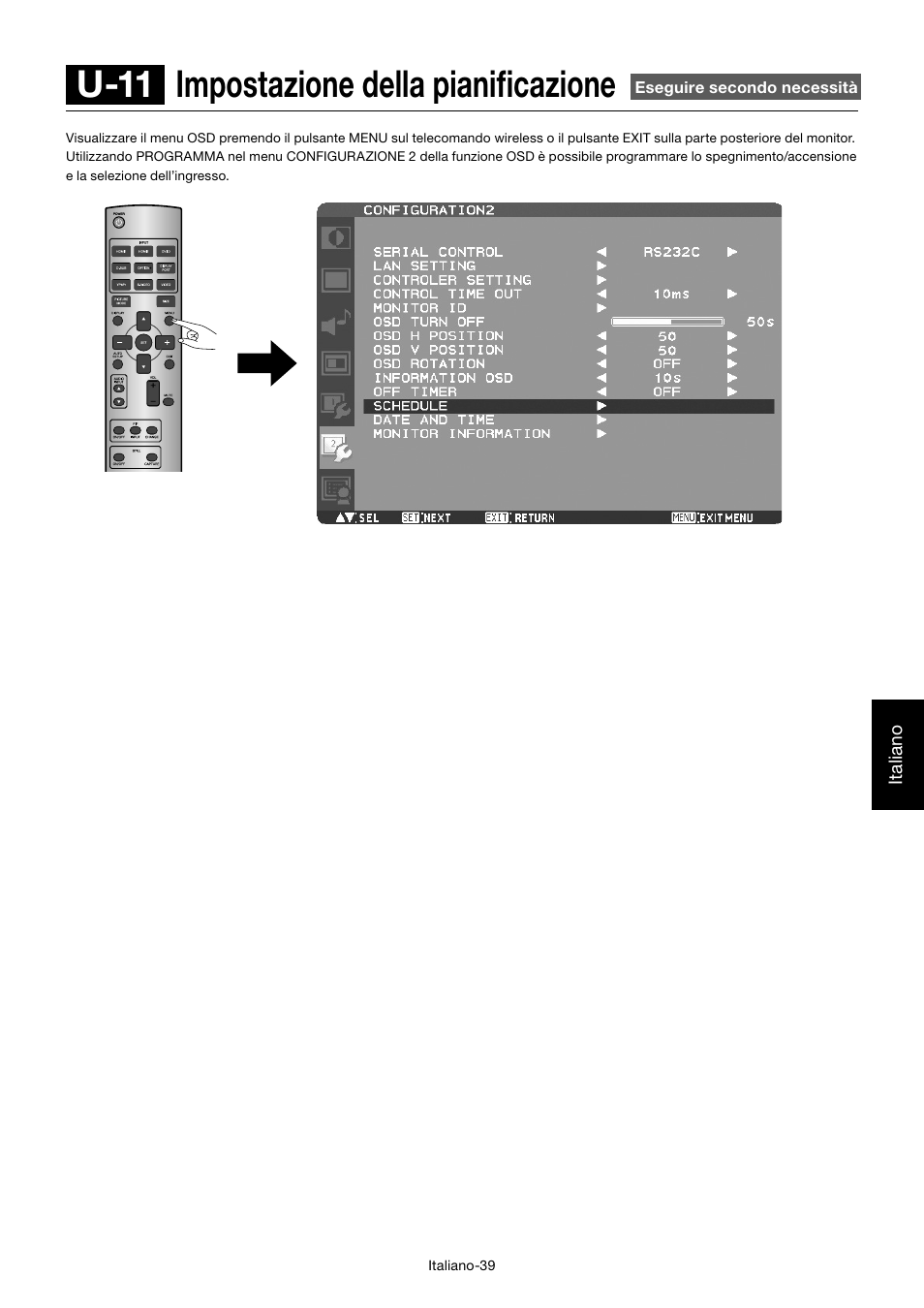 U-11 impostazione della pianifi cazione | MITSUBISHI ELECTRIC MDT701S User Manual | Page 307 / 404