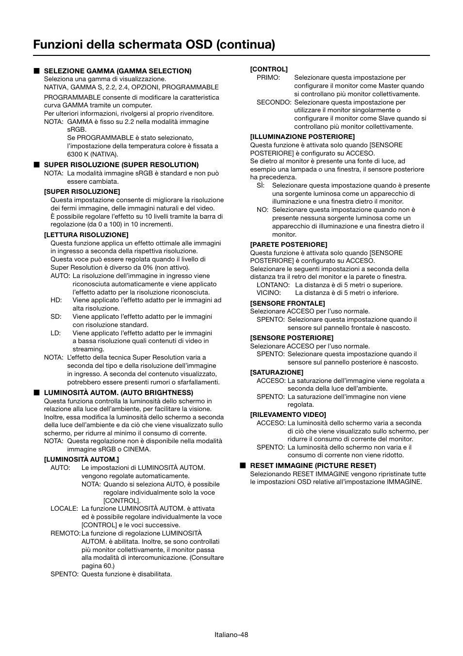 Funzioni della schermata osd (continua) | MITSUBISHI ELECTRIC MDT701S User Manual | Page 316 / 404