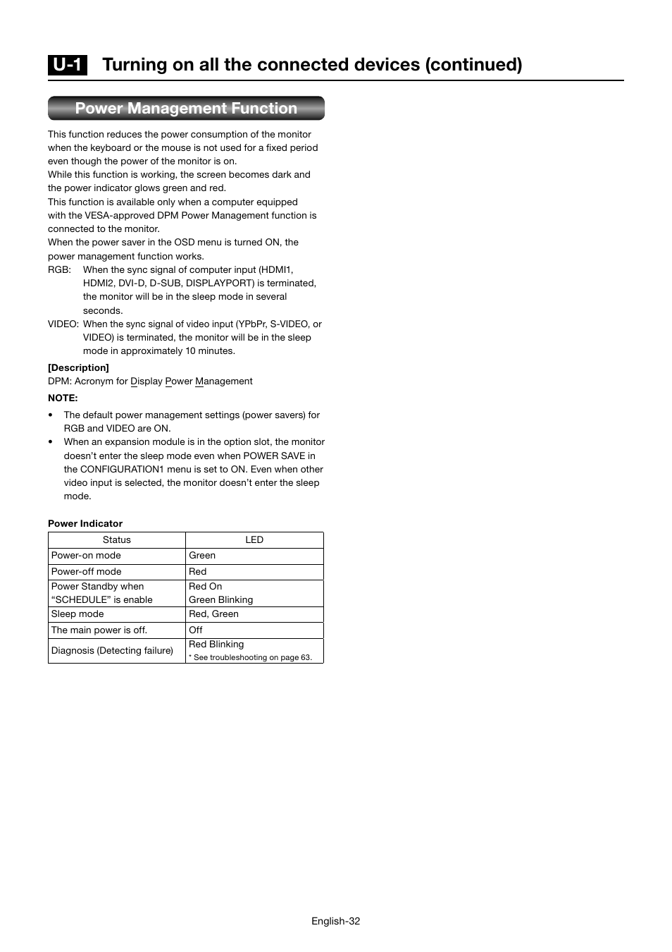 Power management function | MITSUBISHI ELECTRIC MDT701S User Manual | Page 36 / 404