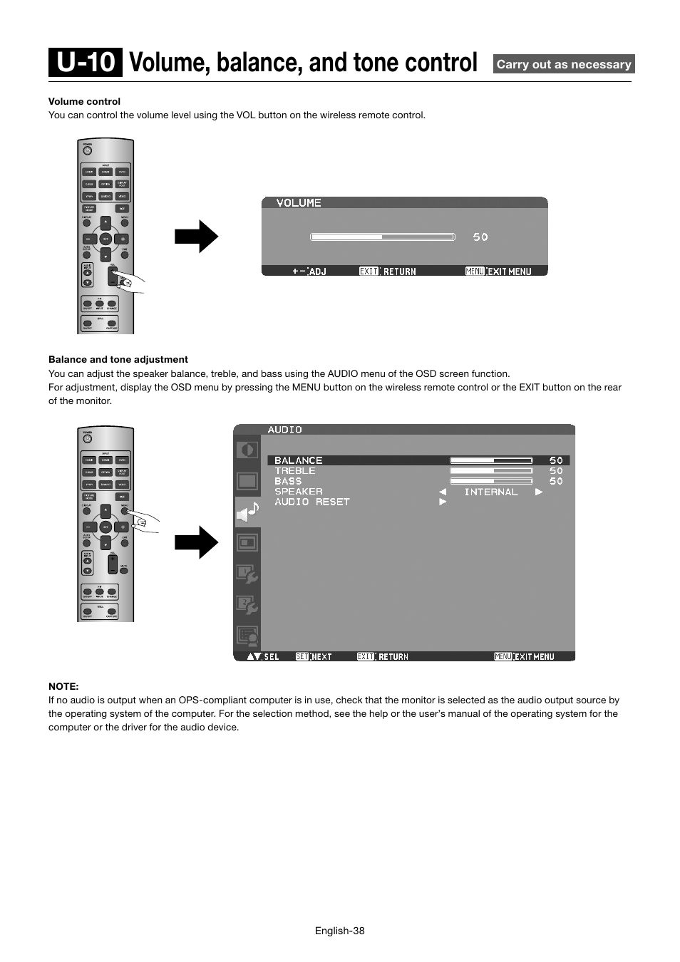 U-10 volume, balance, and tone control | MITSUBISHI ELECTRIC MDT701S User Manual | Page 42 / 404