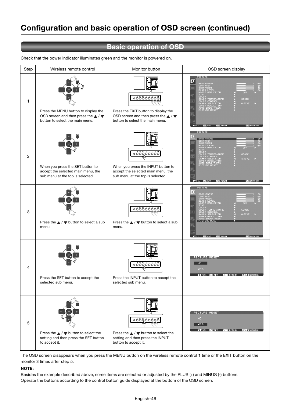 Basic operation of osd | MITSUBISHI ELECTRIC MDT701S User Manual | Page 50 / 404