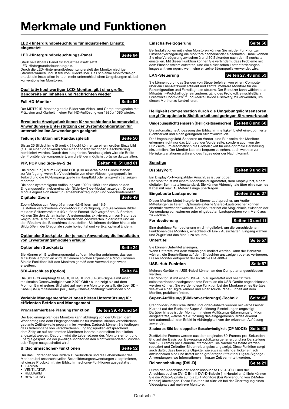 Merkmale und funktionen | MITSUBISHI ELECTRIC MDT701S User Manual | Page 72 / 404