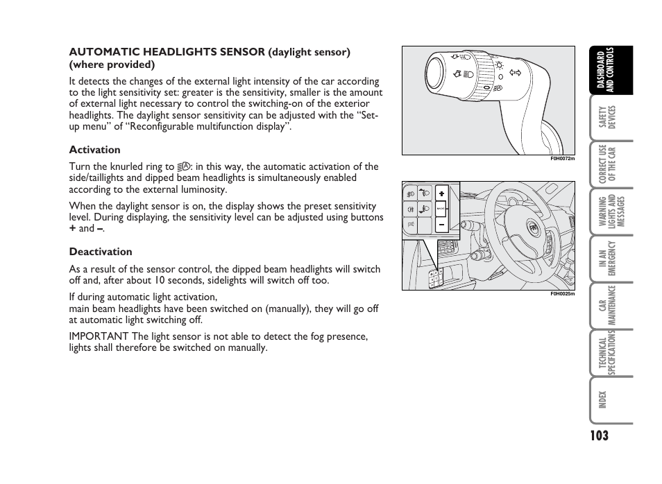 FIAT Idea User Manual | Page 104 / 314