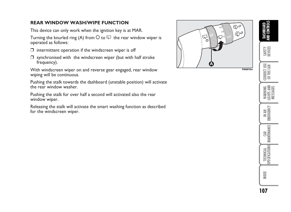 FIAT Idea User Manual | Page 108 / 314