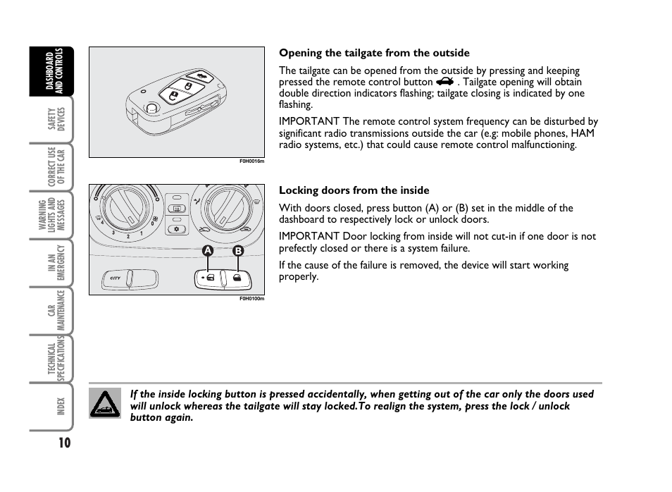 FIAT Idea User Manual | Page 11 / 314