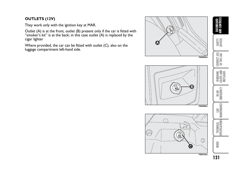 FIAT Idea User Manual | Page 122 / 314