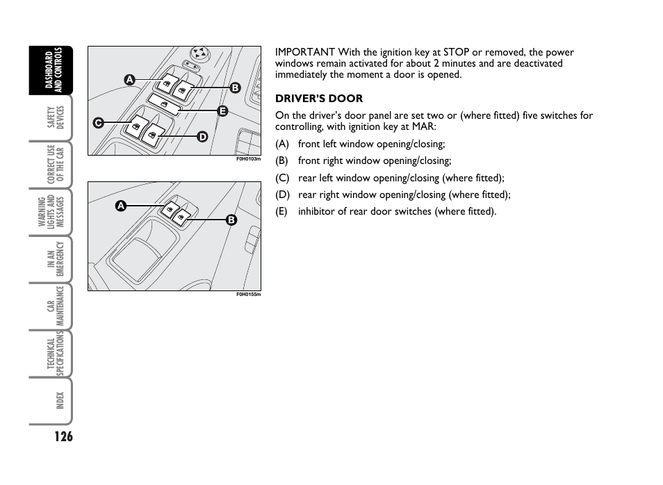 FIAT Idea User Manual | Page 127 / 314