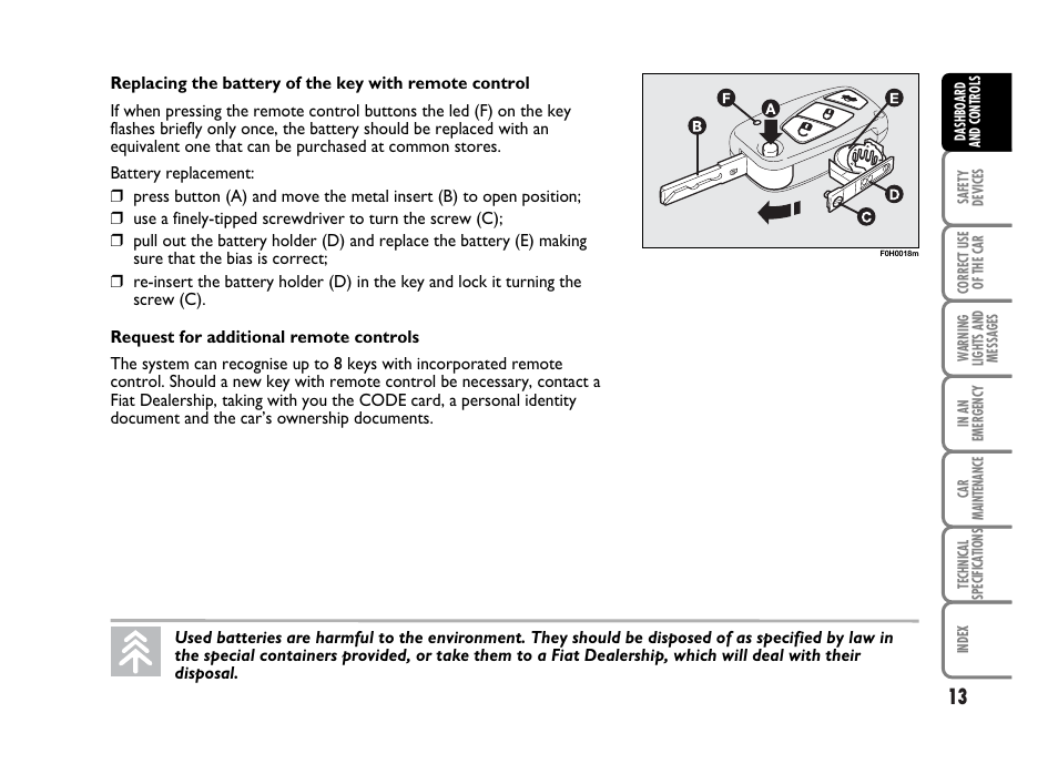 FIAT Idea User Manual | Page 14 / 314