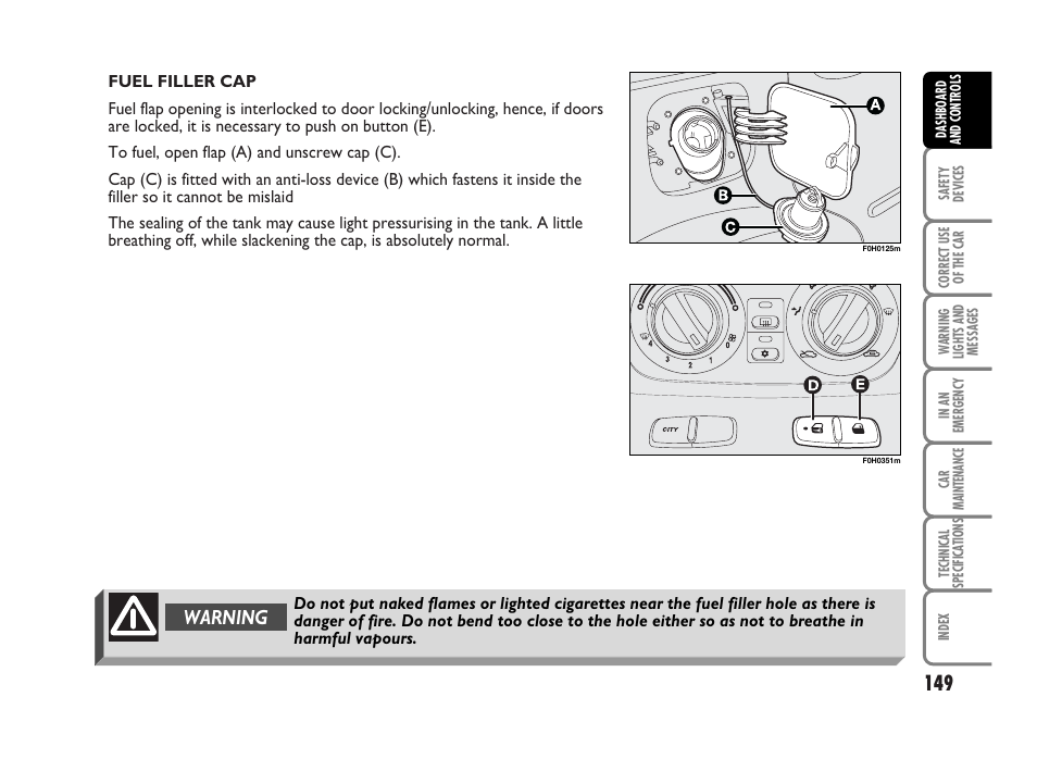 Warning | FIAT Idea User Manual | Page 150 / 314