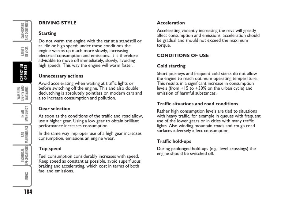 FIAT Idea User Manual | Page 185 / 314