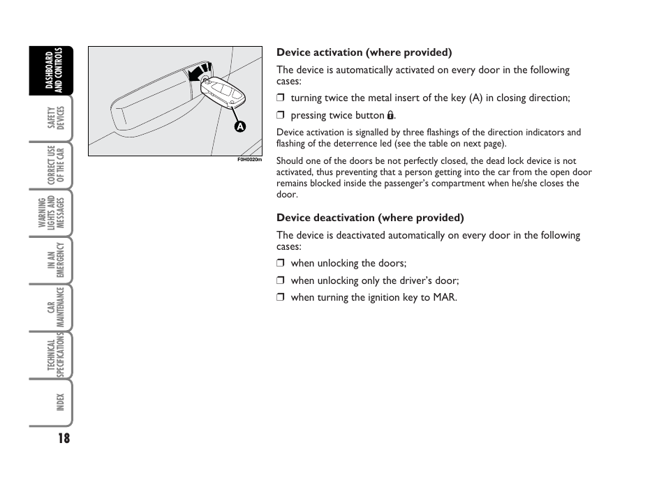 FIAT Idea User Manual | Page 19 / 314