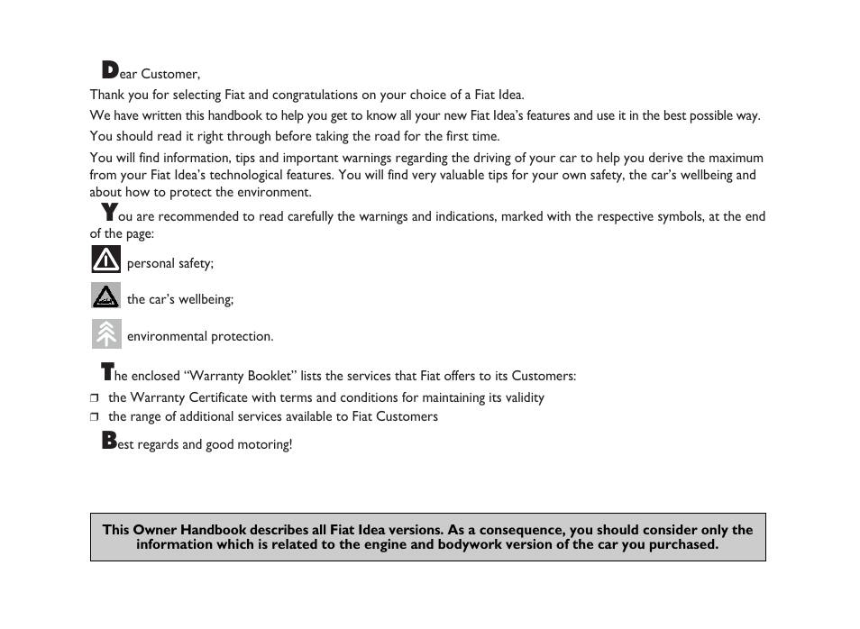 FIAT Idea User Manual | Page 2 / 314