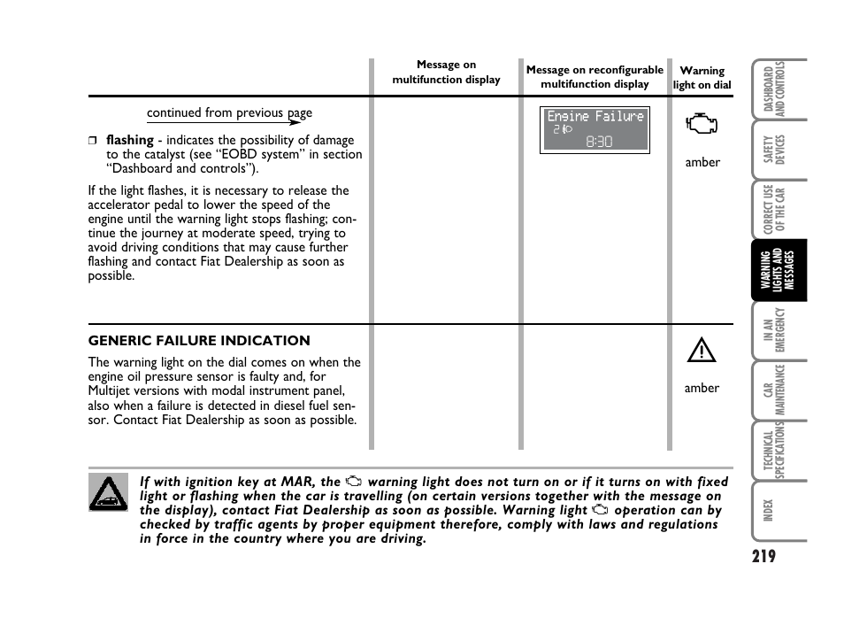 FIAT Idea User Manual | Page 220 / 314