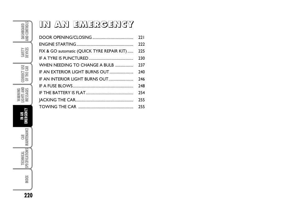 FIAT Idea User Manual | Page 221 / 314