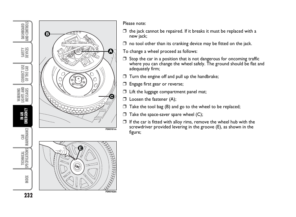 FIAT Idea User Manual | Page 233 / 314